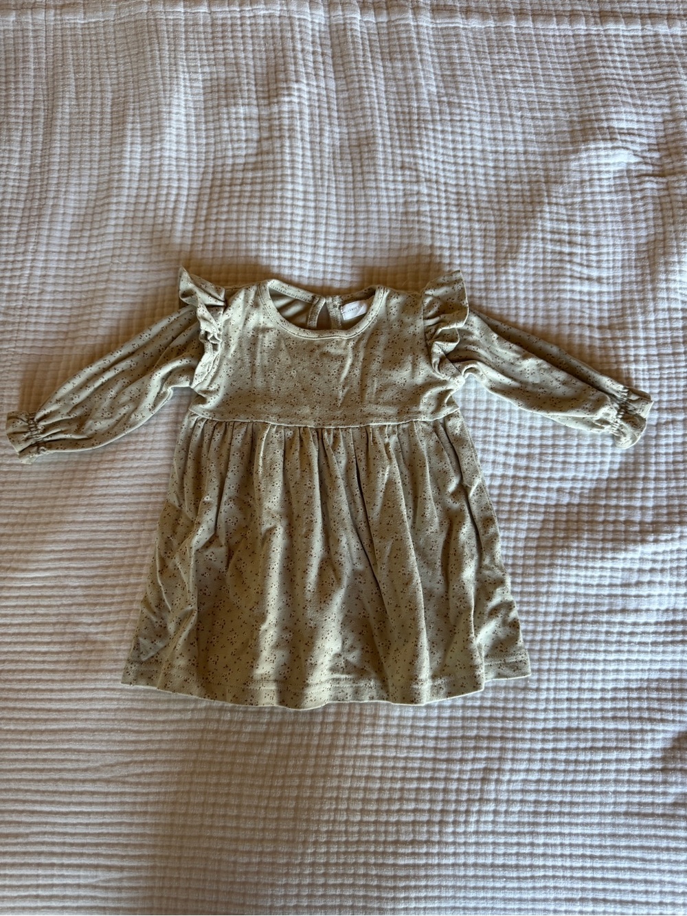 Jamie Kay Girls Long Sleeve Cream Floral Ruffle Dress